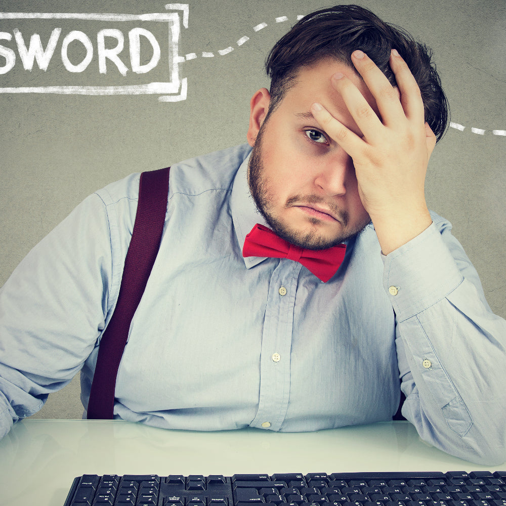 Man trying to think of a password