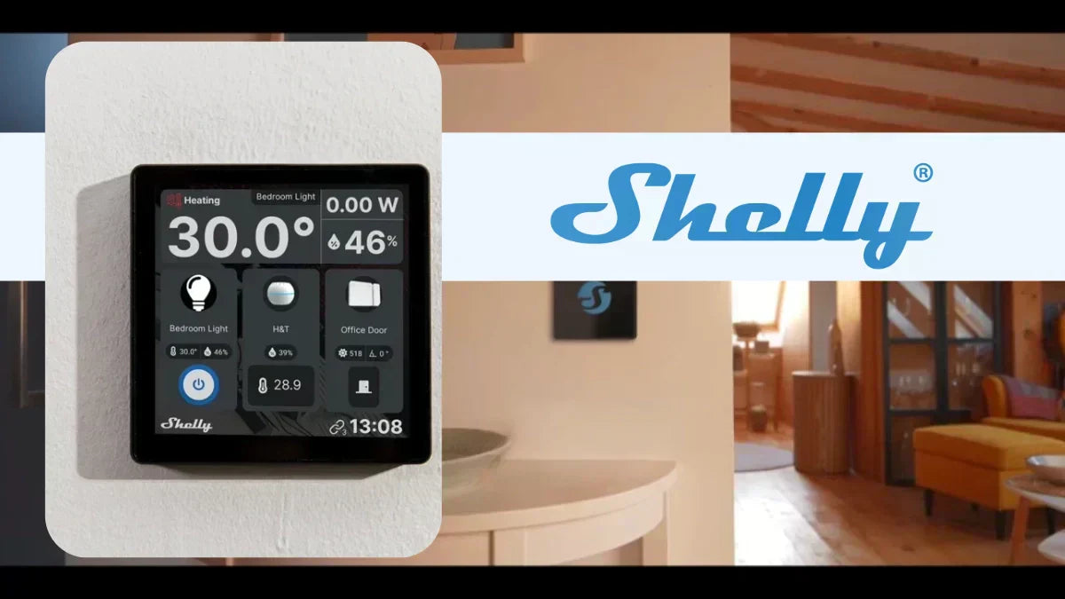 Shelly Wall Display showing temperature and lighting controls
