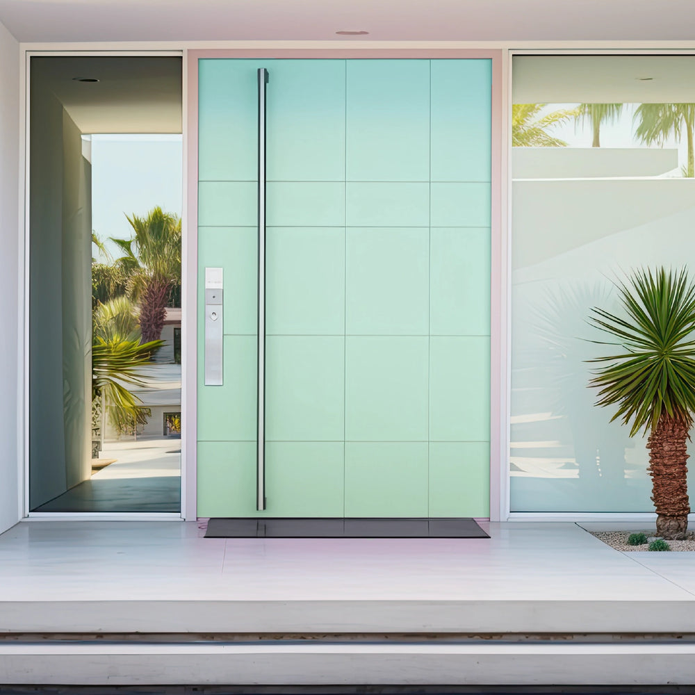 Modern home with large front door