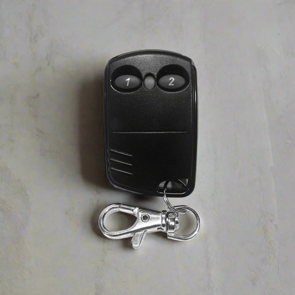 Close-up of the iKey Transmitter wireless access control device with one-touch functionality