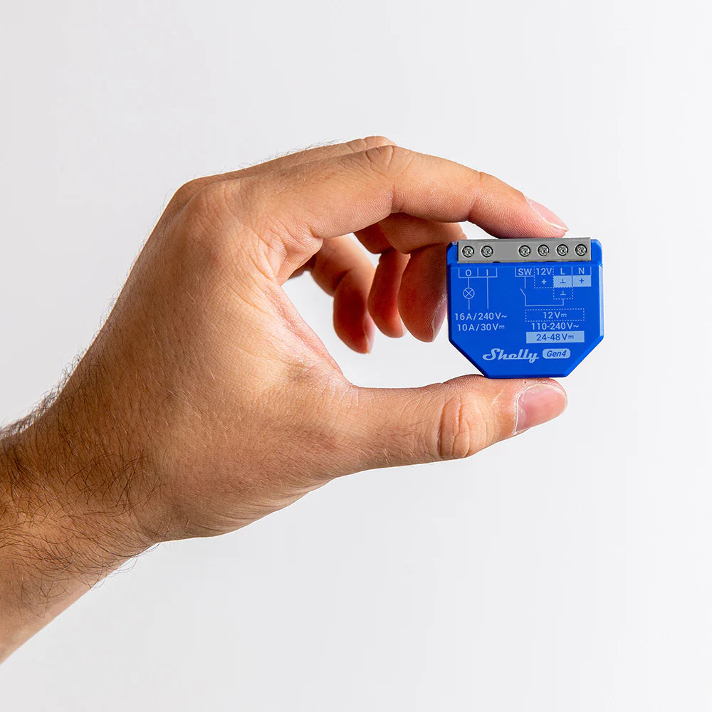 
                  
                    Shelly 1 Gen 4 Smart Switch supporting Wi-Fi, Zigbee, Matter, and Bluetooth
                  
                